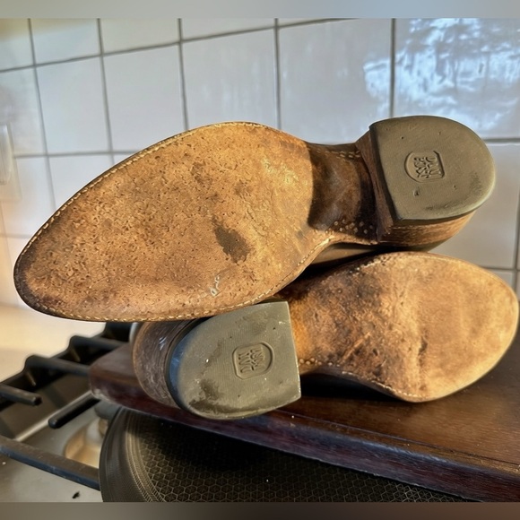 Dan Post Brown Western Leather Cowboy Boots sz 10 - Picture 3 of 4